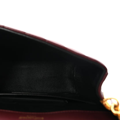 Saint Laurent Lambskin Matelasse Monogram Medium Vicky Chain Bag Rouge Legion 5 of 9
