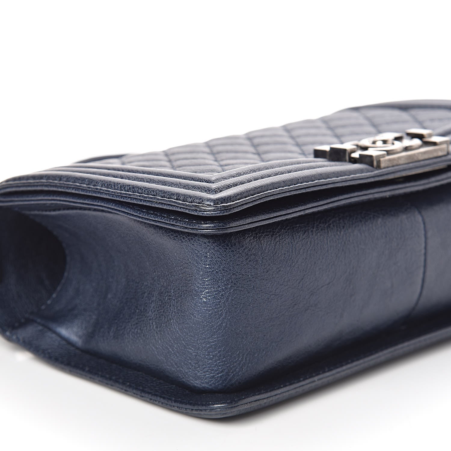 Chanel Calfskin Quilted Medium Boy Flap Dark Navy 8 of 10