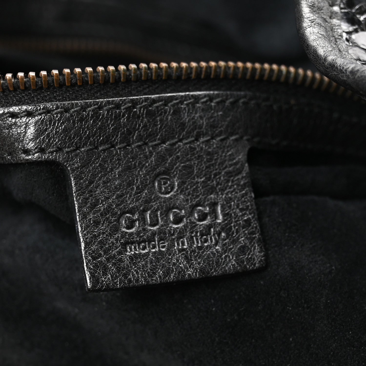 Gucci Suede Snakeskin Fringe Babouska Hobo Black 6 of 11