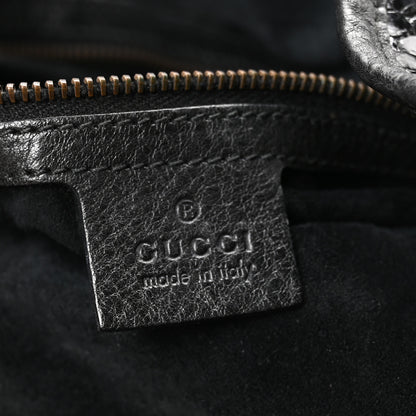 Gucci Suede Snakeskin Fringe Babouska Hobo Black 6 of 11