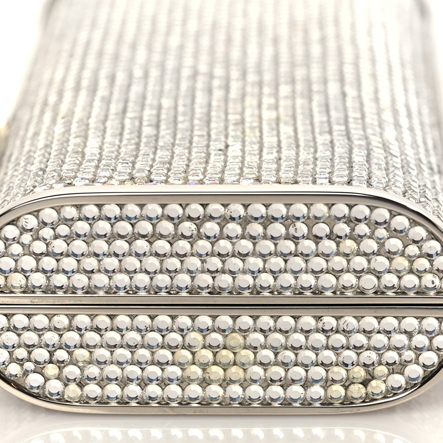 Swarovski Crystal Minaudiere Clutch Silver