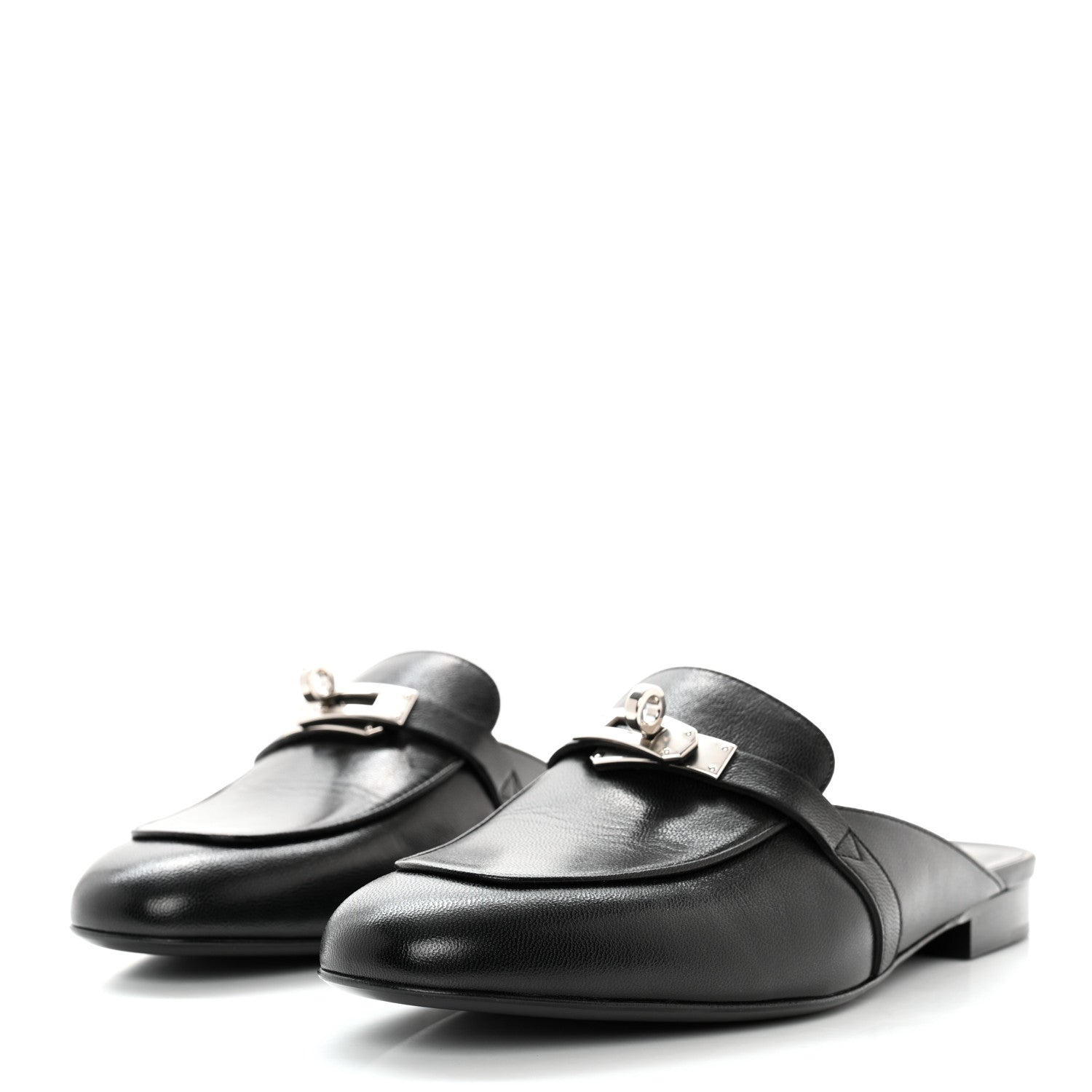 Hermes Goatskin Oz Mules 38 Black 3 of 10