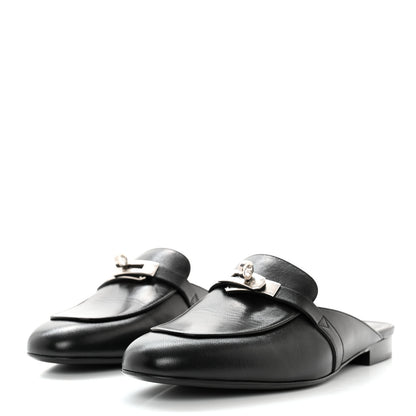 Hermes Goatskin Oz Mules 38 Black 3 of 10