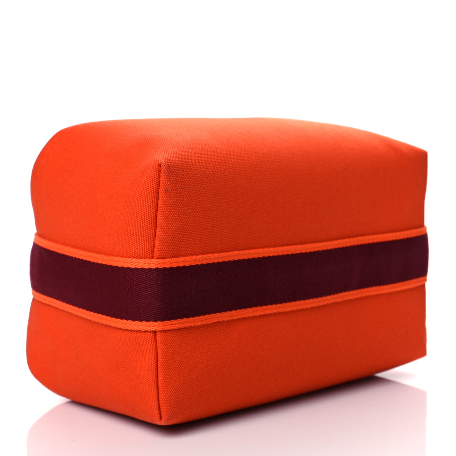 Hermes Canvas Large Bride-A-Brac Pouch Orange Feu Burgundy 4 of 9