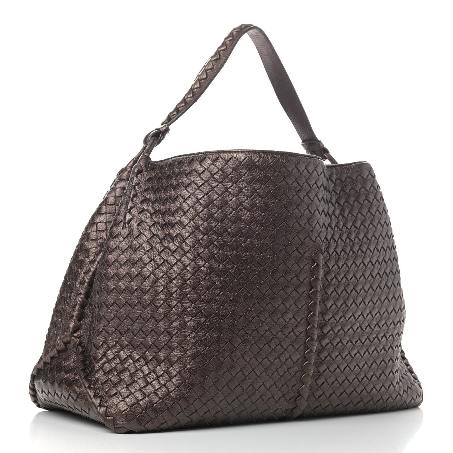 Cervo Intrecciato Shoulder Bag Brown