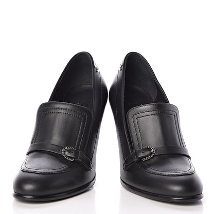 Chanel Calfskin Buckle Pumps 36 Black 6 of 14