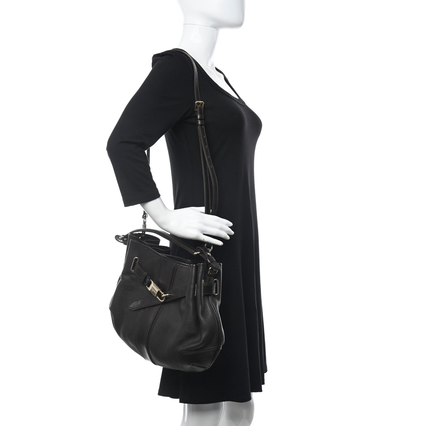 Grainy Calfskin Willenmore Hobo Dark Chocolate