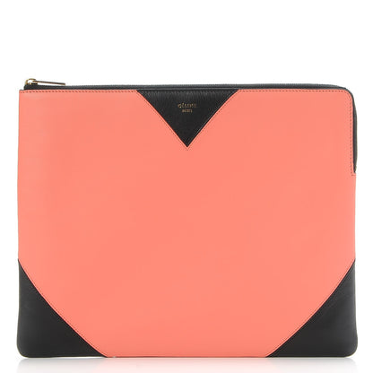 Celine Lambskin Bi-Color Coeur iPad Clutch Flamingo Black 1 of 7