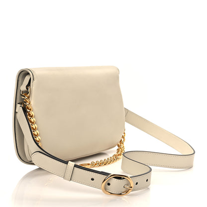 Gucci Roxy Calfskin Blondie Chain Shoulder Flap Bag Mystic White 3 of 6
