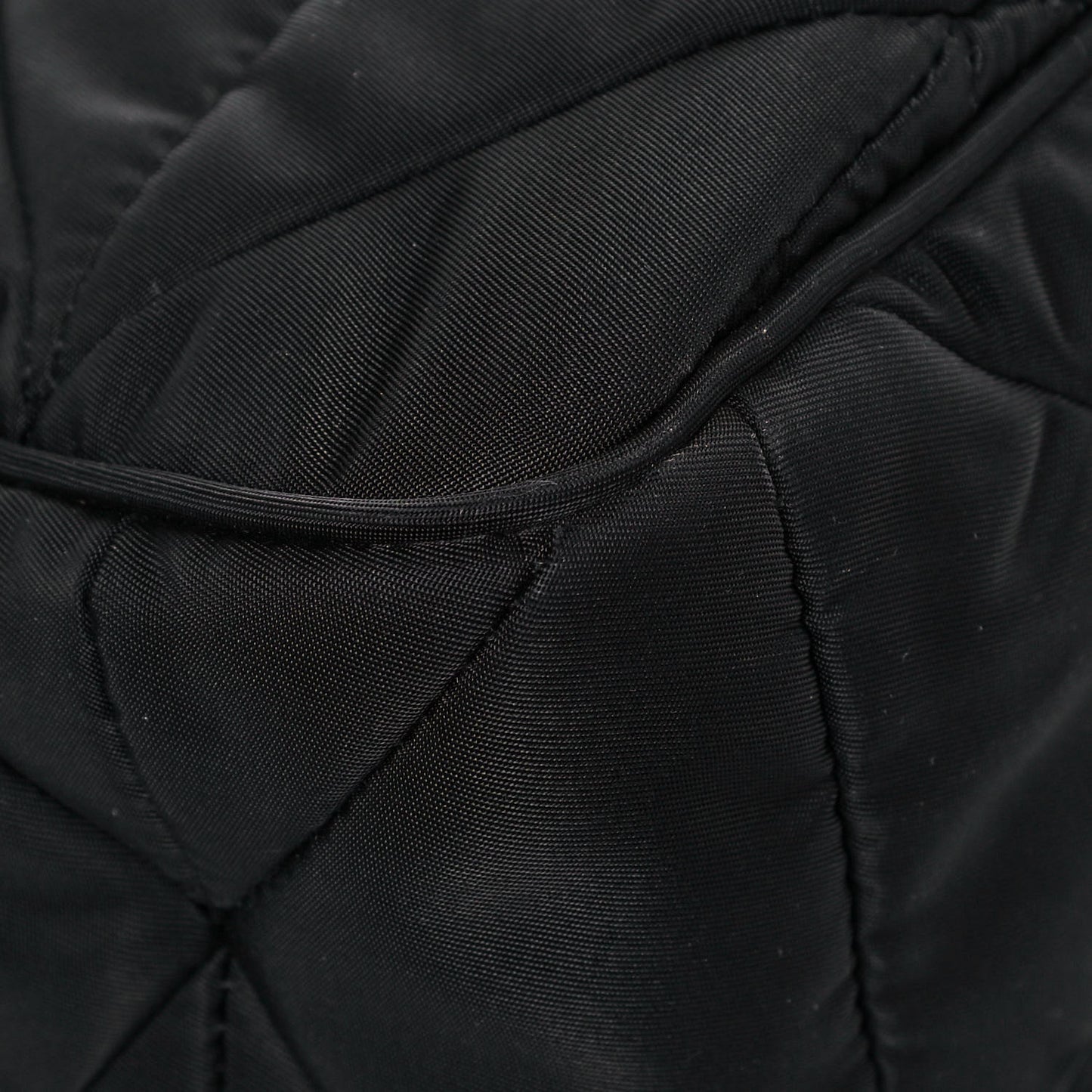 Re-Nylon Quilted Padded Flap Shoulder Bag Black