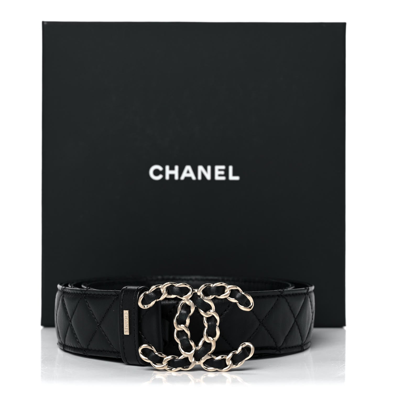 Chanel Lambskin Quilted CC Chain Belt 85 34 Black 8 of 8