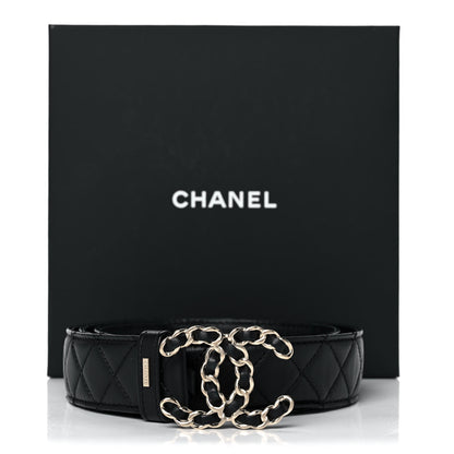 Chanel Lambskin Quilted CC Chain Belt 85 34 Black 8 of 8