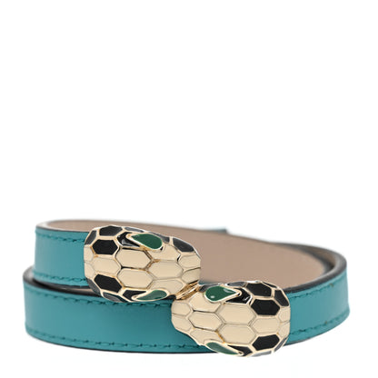 Bulgari Calfskin Serpenti Forever Multi-coiled Bracelet Turquoise 1 of 6