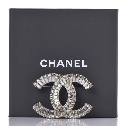 Chanel Baguette Crystal CC Brooch Silver 5 of 5