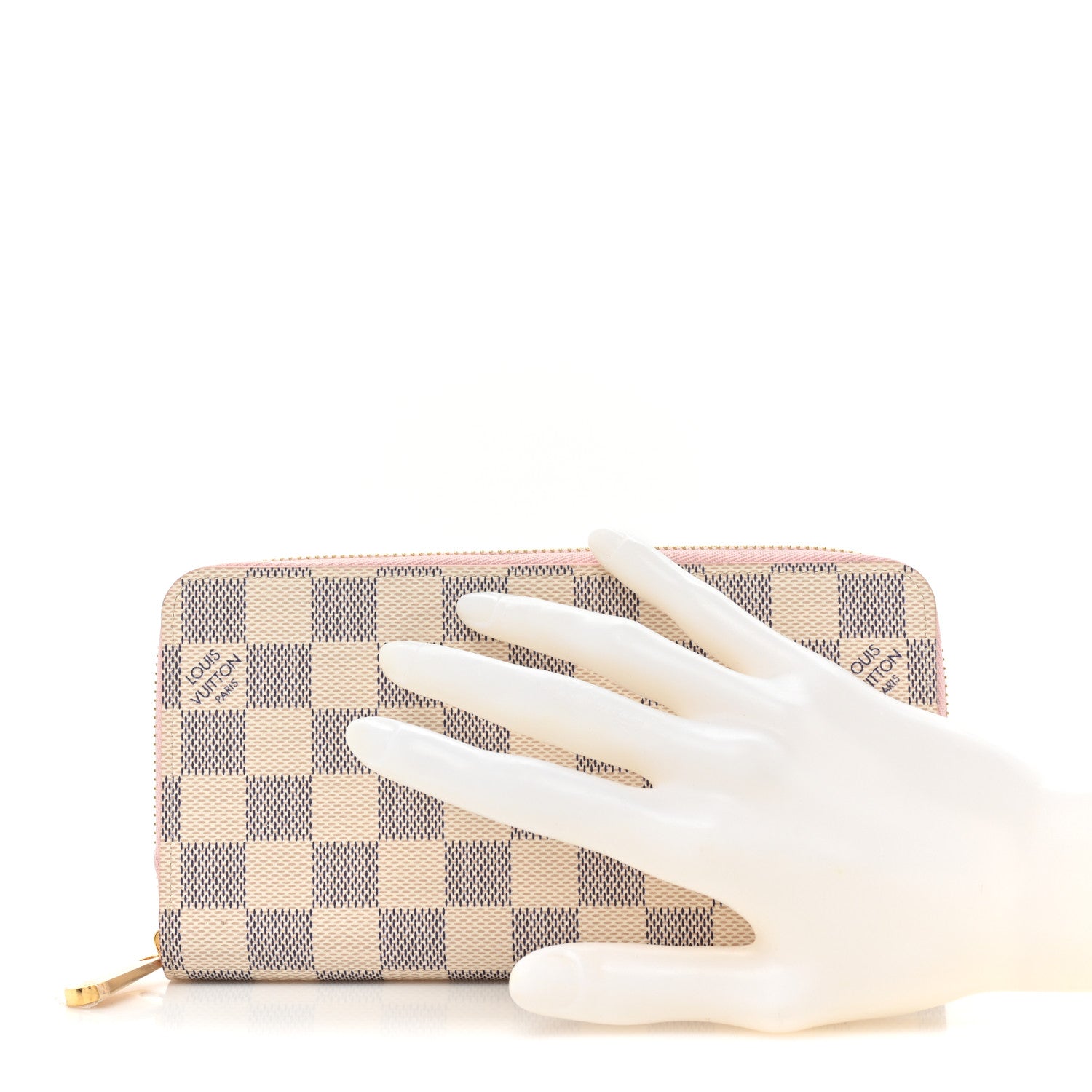 Louis Vuitton Damier Azur Clemence Wallet Rose Ballerine 2 of 13