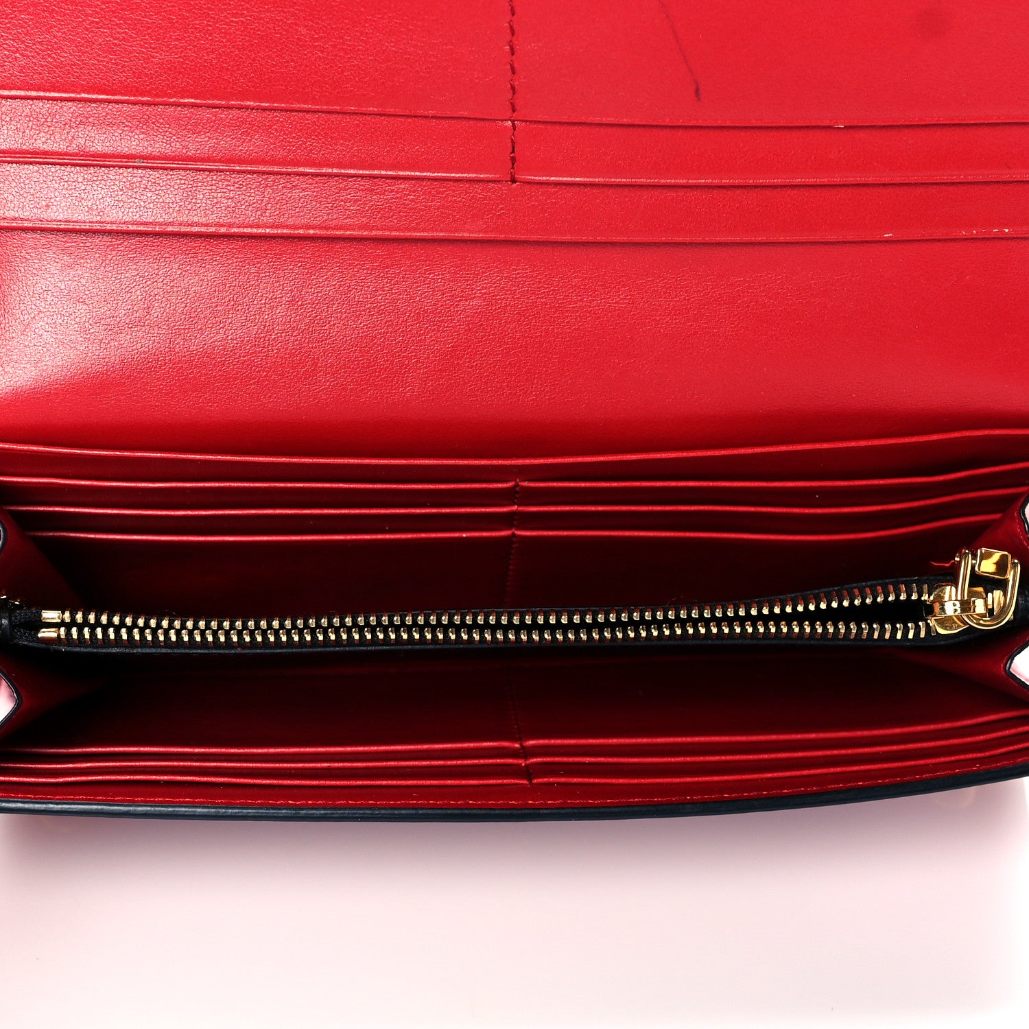 Miu Miu Soft Calfskin Bow Continental Wallet Rosso Black 6 of 8