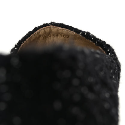 Chanel Metallic Lambskin Tweed CC Espadrilles 39 Black Silver 8 of 8