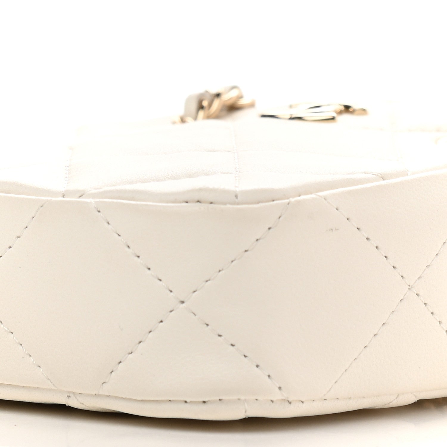 Chanel Lambskin Quilted Tiny Shopping Clutch With Chain White 9 of 9