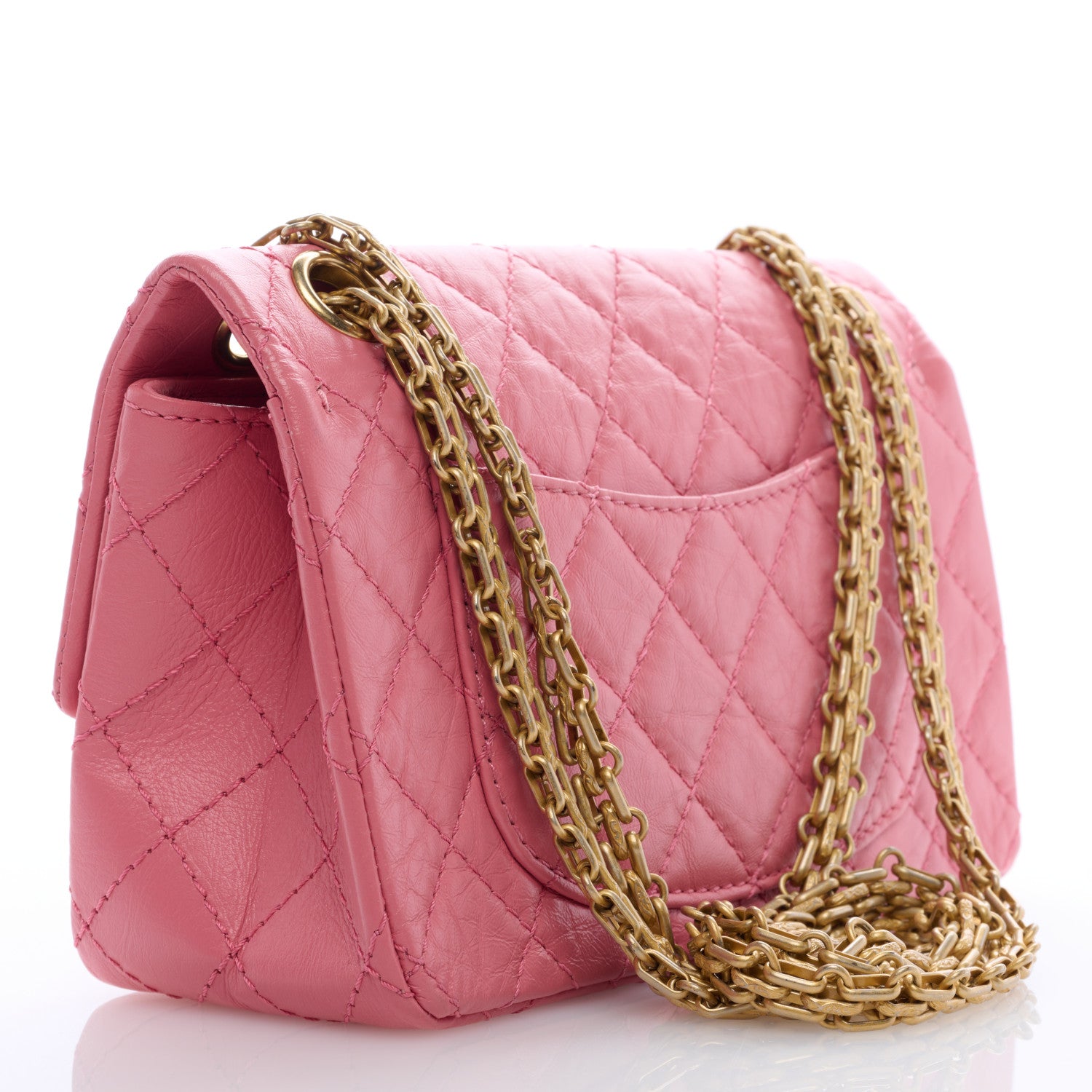 Chanel Aged Calfskin Quilted 2.55 Reissue Mini Flap Pink 2 of 9