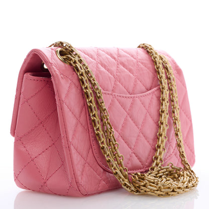 Chanel Aged Calfskin Quilted 2.55 Reissue Mini Flap Pink 2 of 9