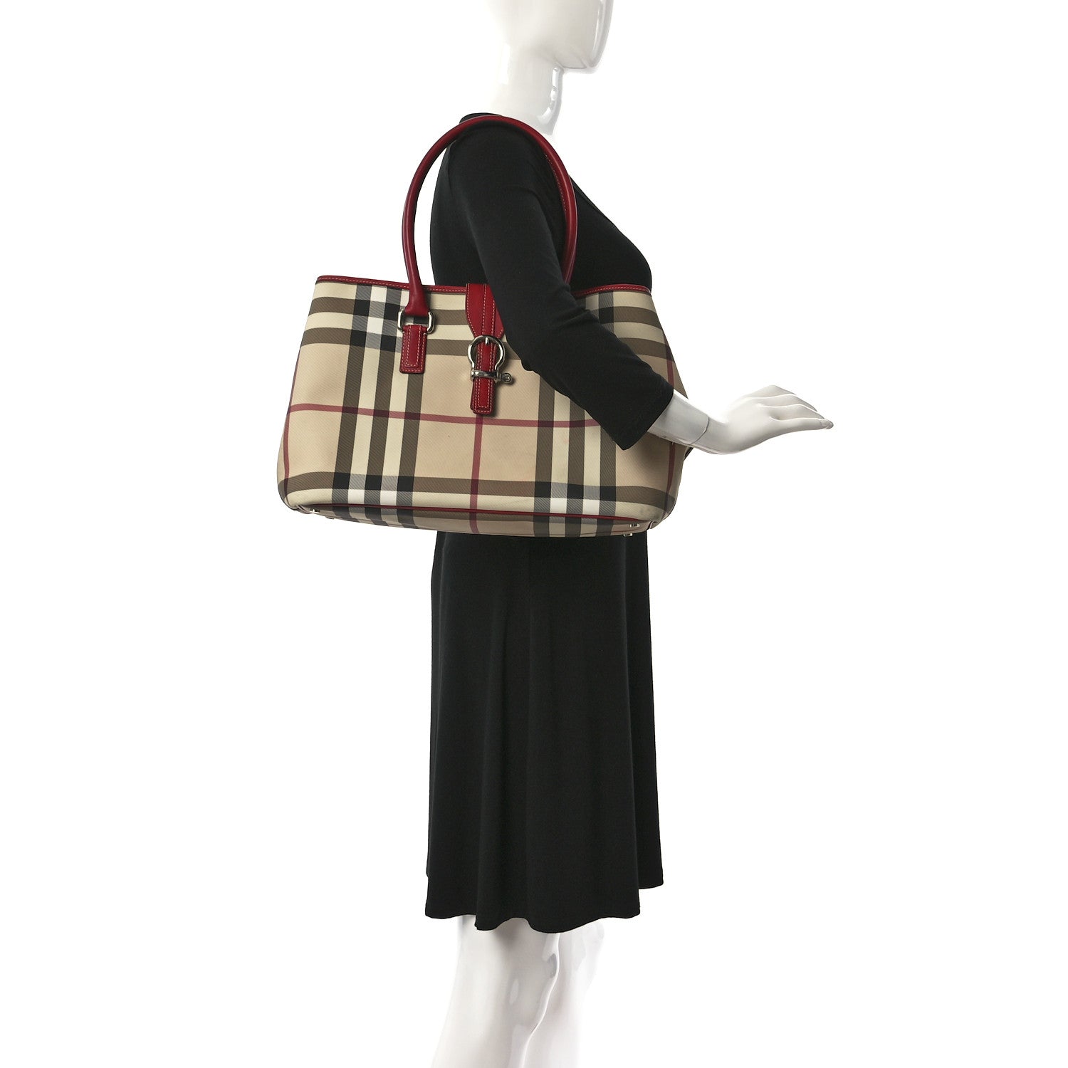 Burberry House Check Buckle Tote Red 2 of 13