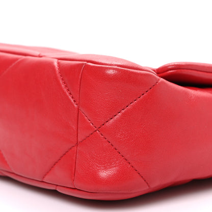 Chanel Lambskin Quilted Medium Chanel 19 Flap Red 10 of 10