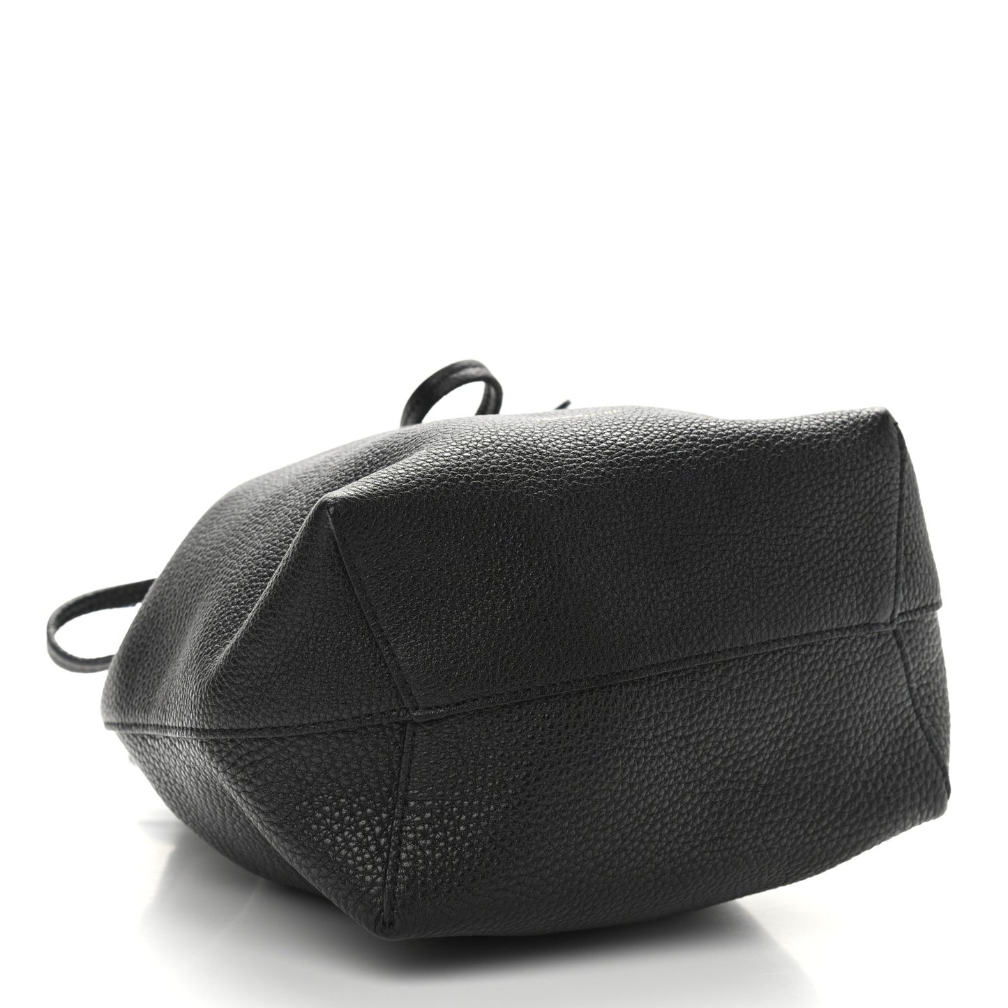 Tumbled Calfskin Mini Bucket Bag Black