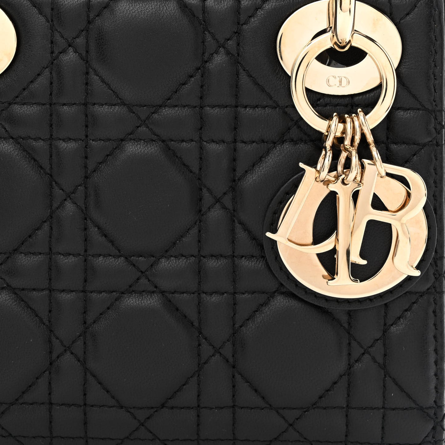 Lambskin Cannage Mini Lady Dior Black