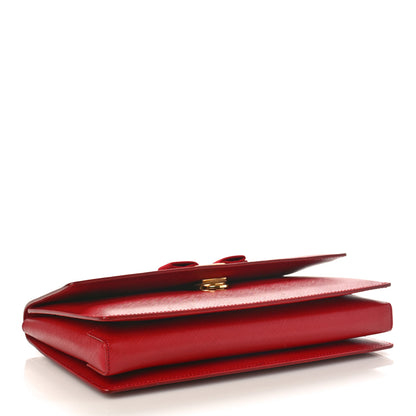 Salvatore Ferragamo Printed Calfskin Vara Bow Chain Flap Crossbody Red 4 of 8