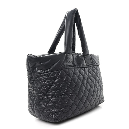Chanel Nylon Quilted Large Coco Cocoon Tote Black 3 of 13