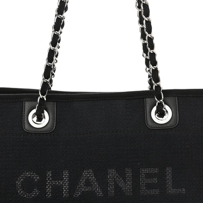 Chanel Mixed Fibers Small Deauville Tote Navy 6 of 9