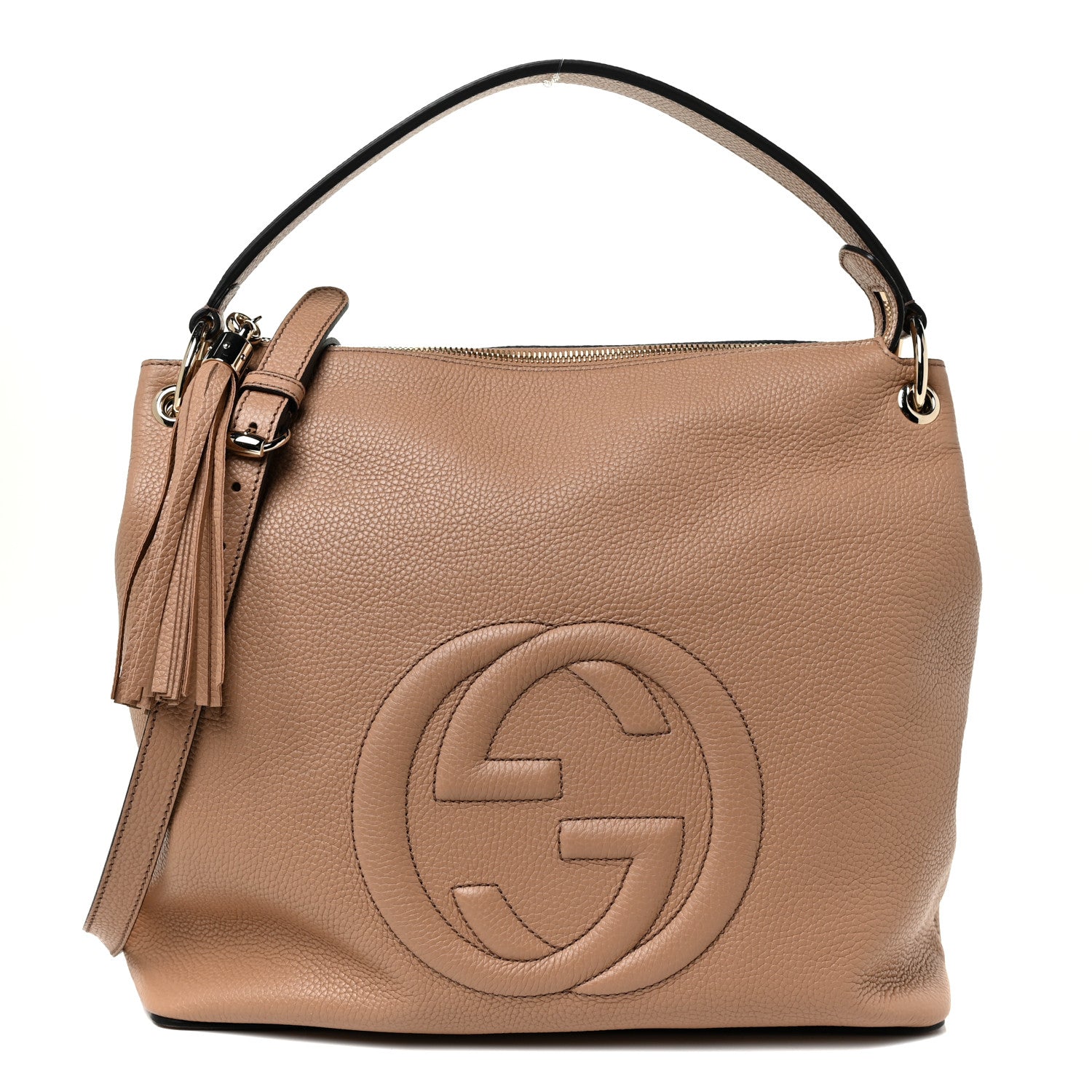 Gucci Pebbled Calfskin Large Soho Hobo Camelia 1 of 10