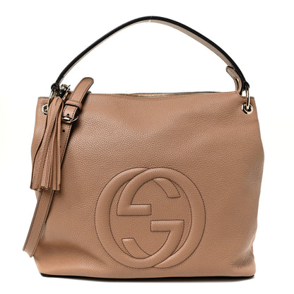 Gucci Pebbled Calfskin Large Soho Hobo Camelia 1 of 10