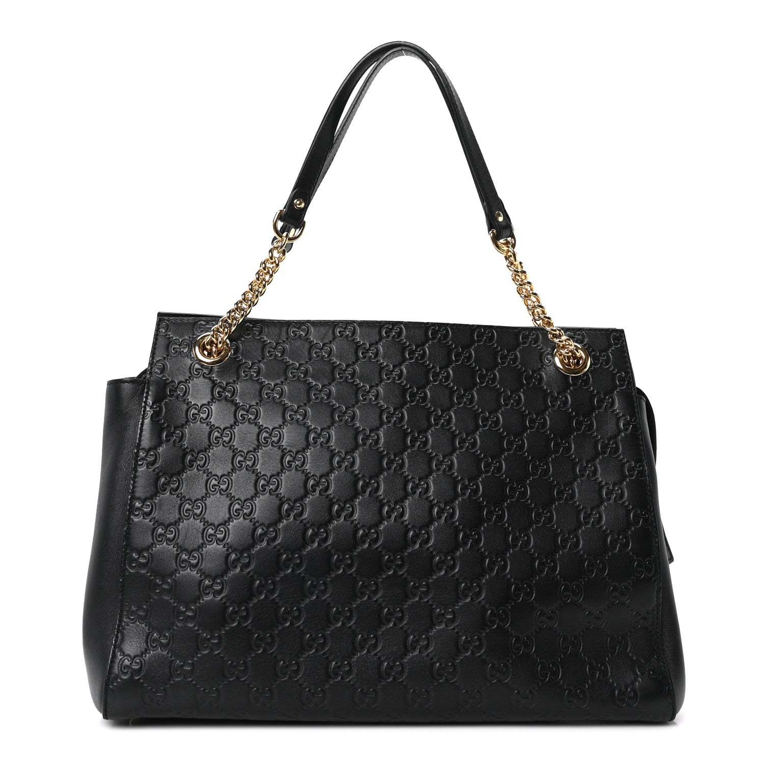 Gucci Guccissima Signature Large Shoulder Tote Bag Black 1 of 10