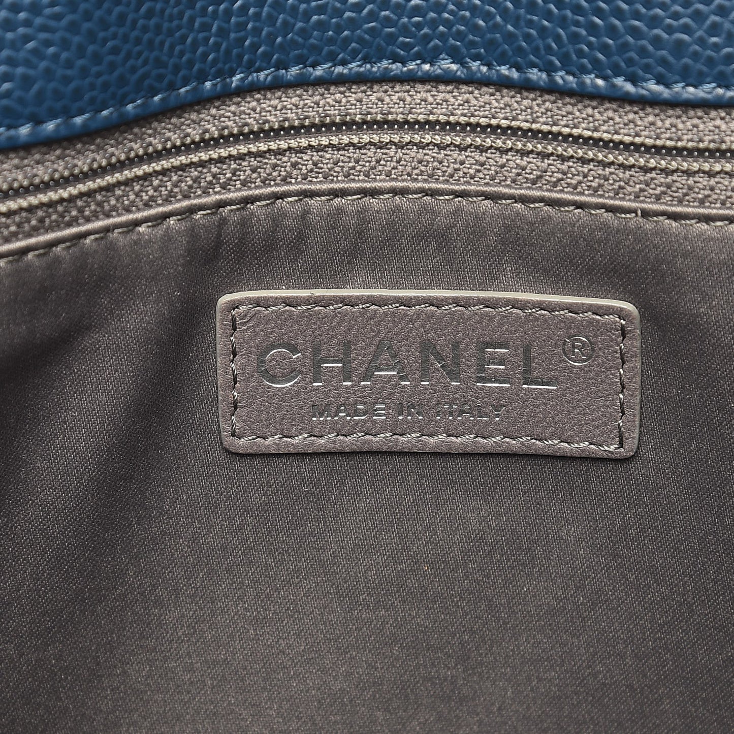 Caviar Quilted Grand Shopping Tote GST Dark Blue