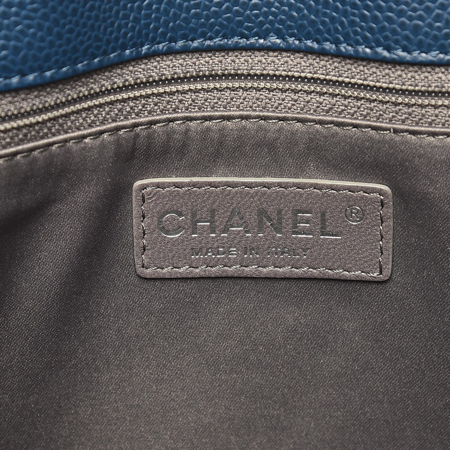 Chanel Caviar Quilted Grand Shopping Tote GST Dark Blue 6 of 8