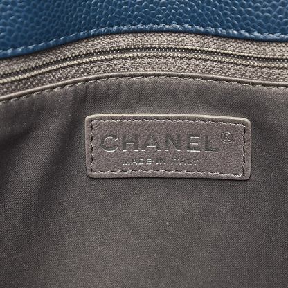 Chanel Caviar Quilted Grand Shopping Tote GST Dark Blue 6 of 8