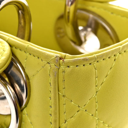 Christian Dior Lambskin Cannage Mini Lady Dior Yellow 10 of 10