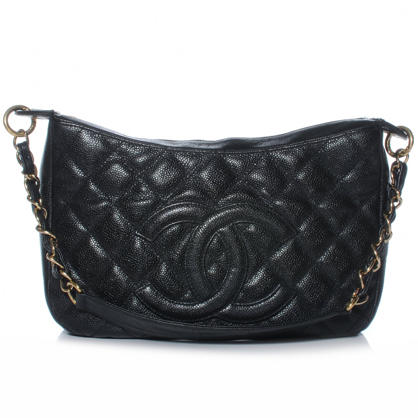 Caviar Quilted Hobo Black
