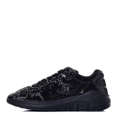 Chanel Sequin CC Sneakers 37 Black 1 of 8