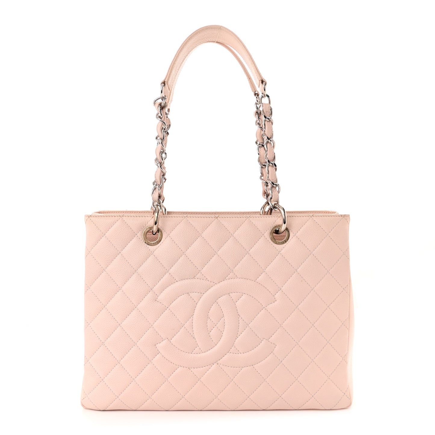 Caviar Quilted Grand Shopping Tote GST Light Pink