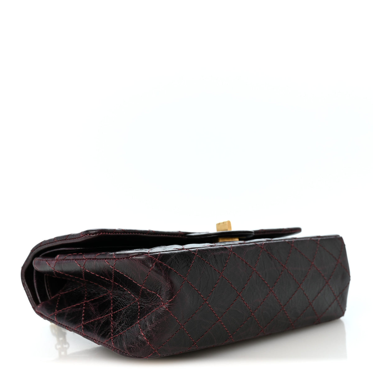 Chanel Aged Calfskin Quilted 2.55 Reissue 225 Flap Dark Burgundy 4 of 10