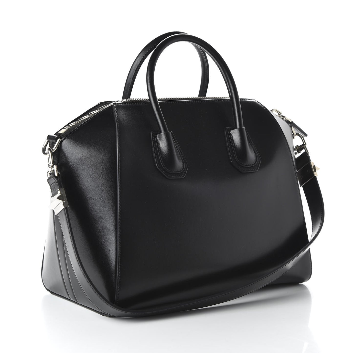 Shiny Lord Calfskin Medium Antigona Black
