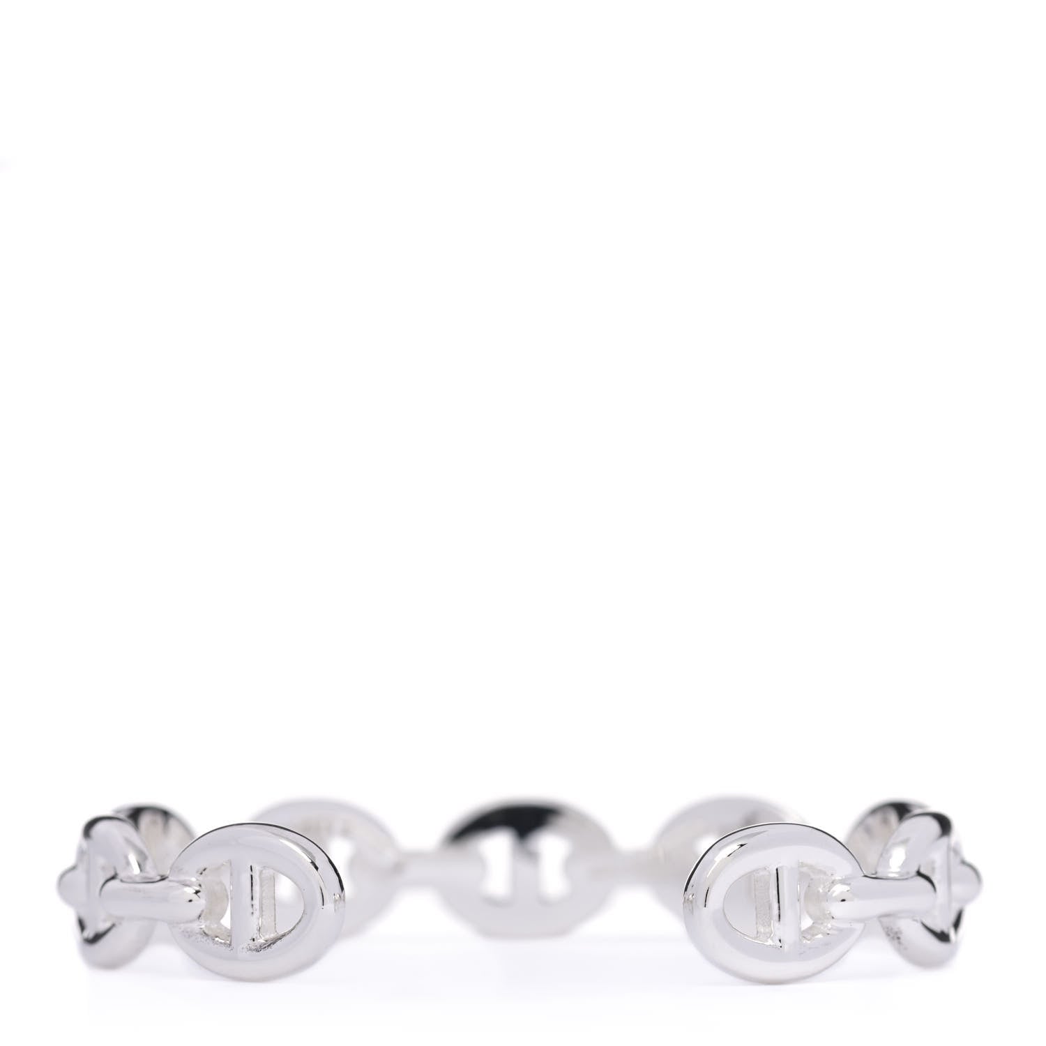 Hermes Sterling Silver MM Chaine d'Ancre Enchainee Cuff Bracelet SH 3 of 7