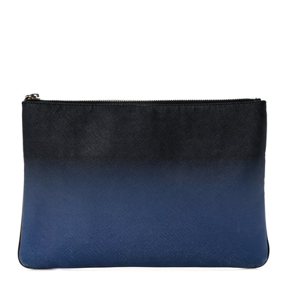 Fendi Vitello Elite Pouch Black Blue 1 of 17