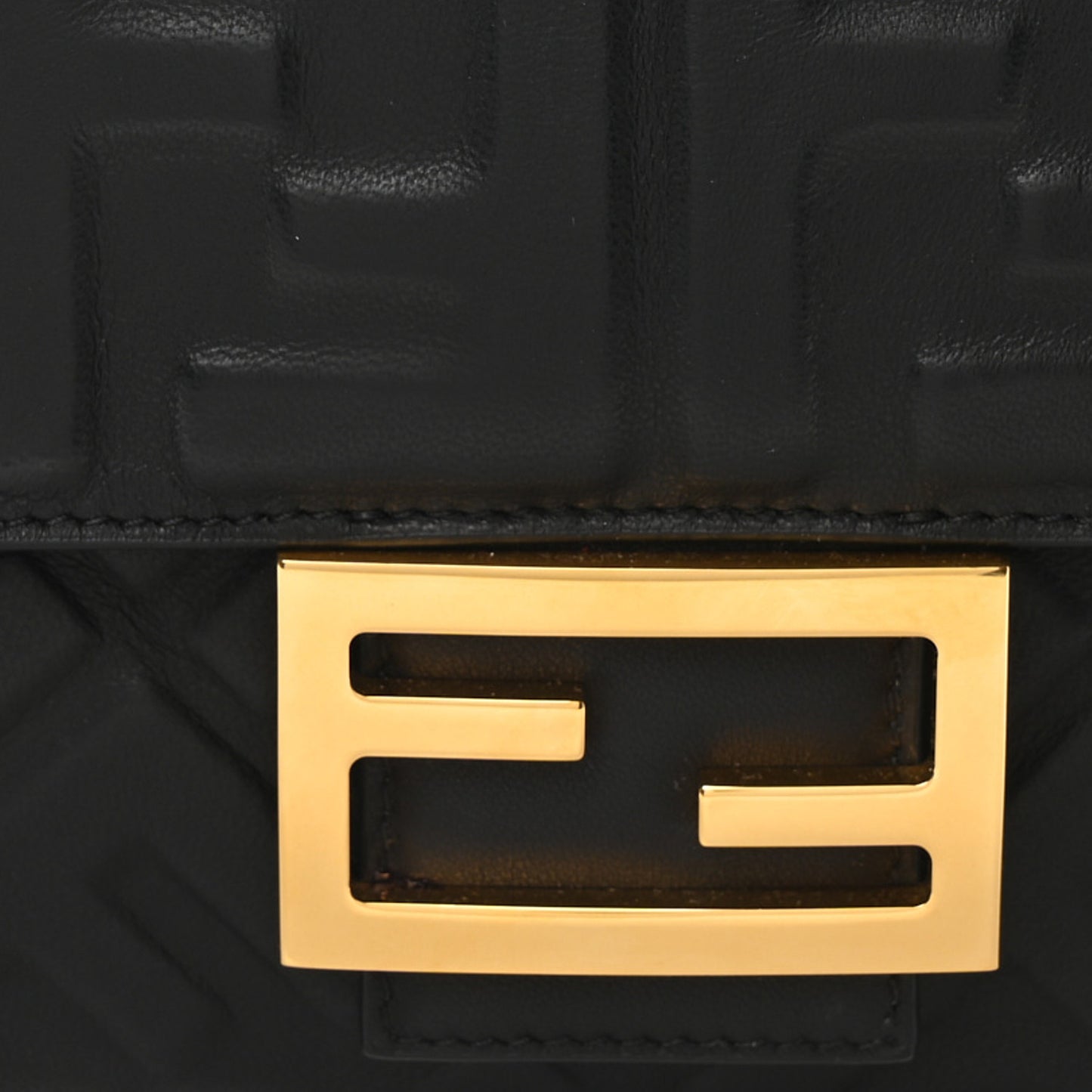 Nappa FF 1974 Embossed Baguette Black