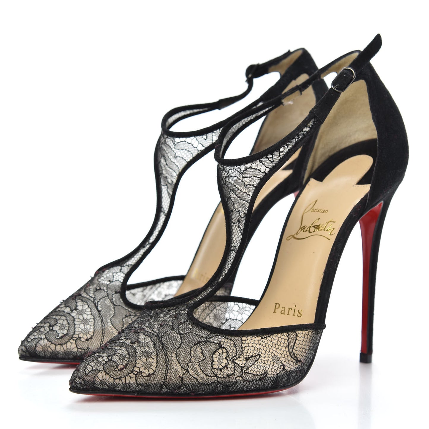 Chantilly Lace Salonu 120 T Strap Pumps 36.5 Black