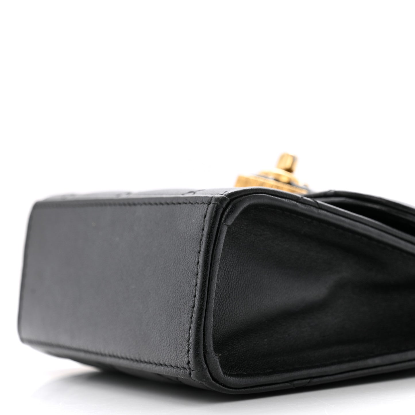 Lambskin Plexiglass Quilted Coco Love Clutch With Chain Black