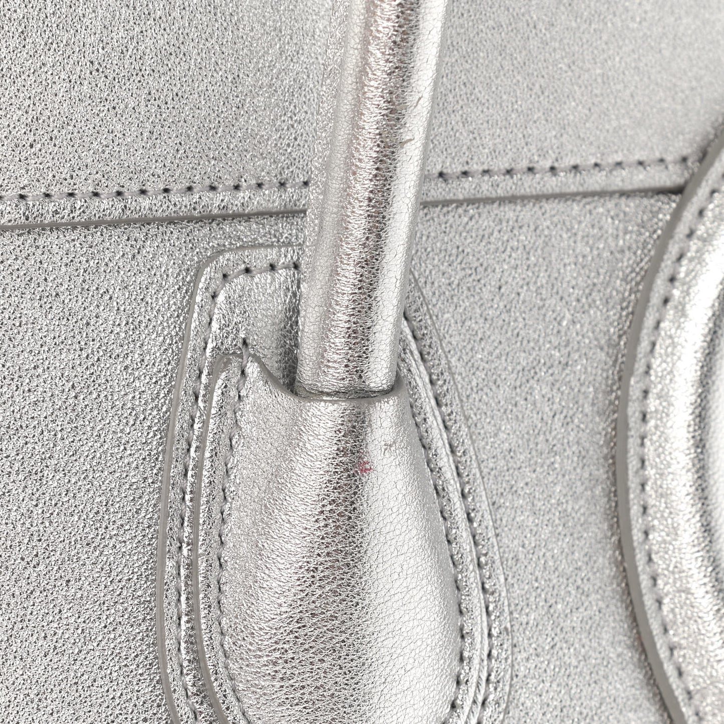 Laminated Lambskin Micro Luggage Silver