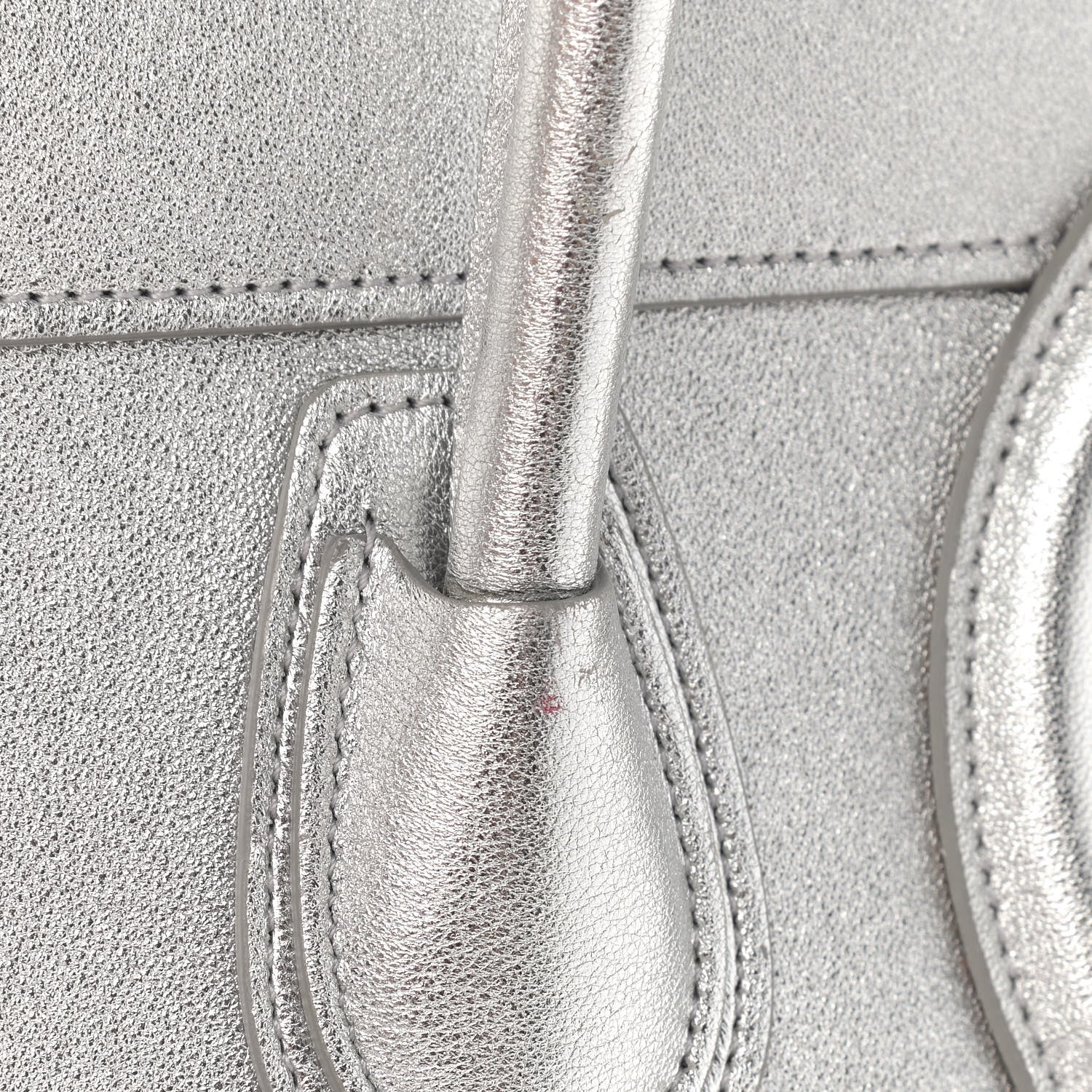 Celine Laminated Lambskin Micro Luggage Silver 17 of 19
